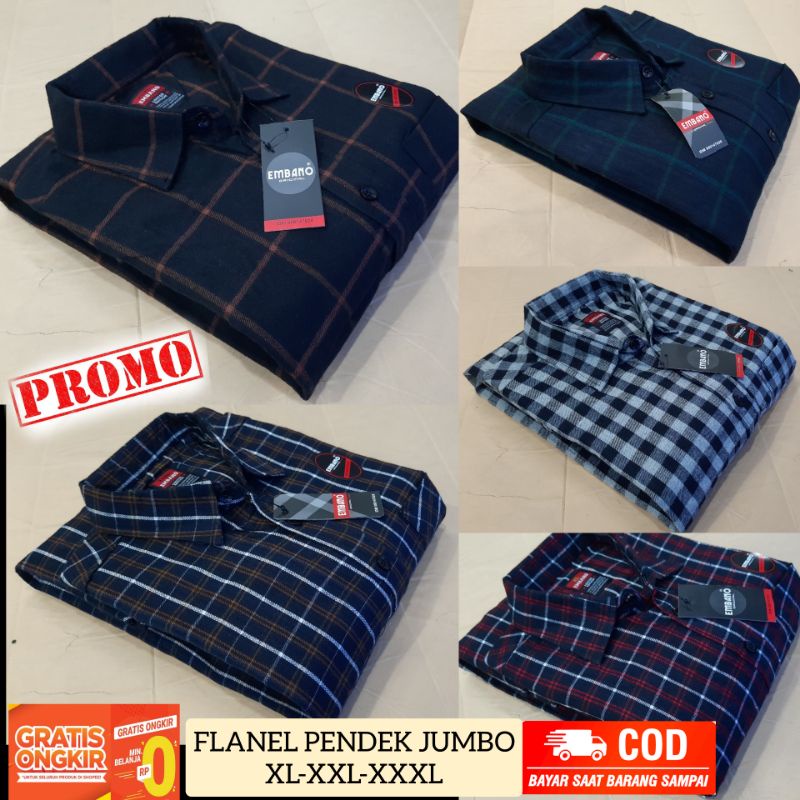 kemeja flanel lengan pendek  jumbo XXL XXXL pria/kemeja flanel lengan pendek big size import distro terbaru/bisa bayar ditempat