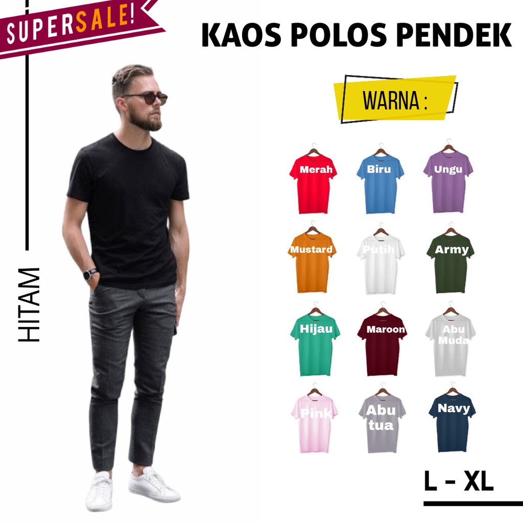 PAKET USAHA 8 DAN 3 PCS KAOS POLOS PRIA WANITA - KAOS POLOS PRIA ONECK PE - GROSIR KAOS POLOS - KAOS