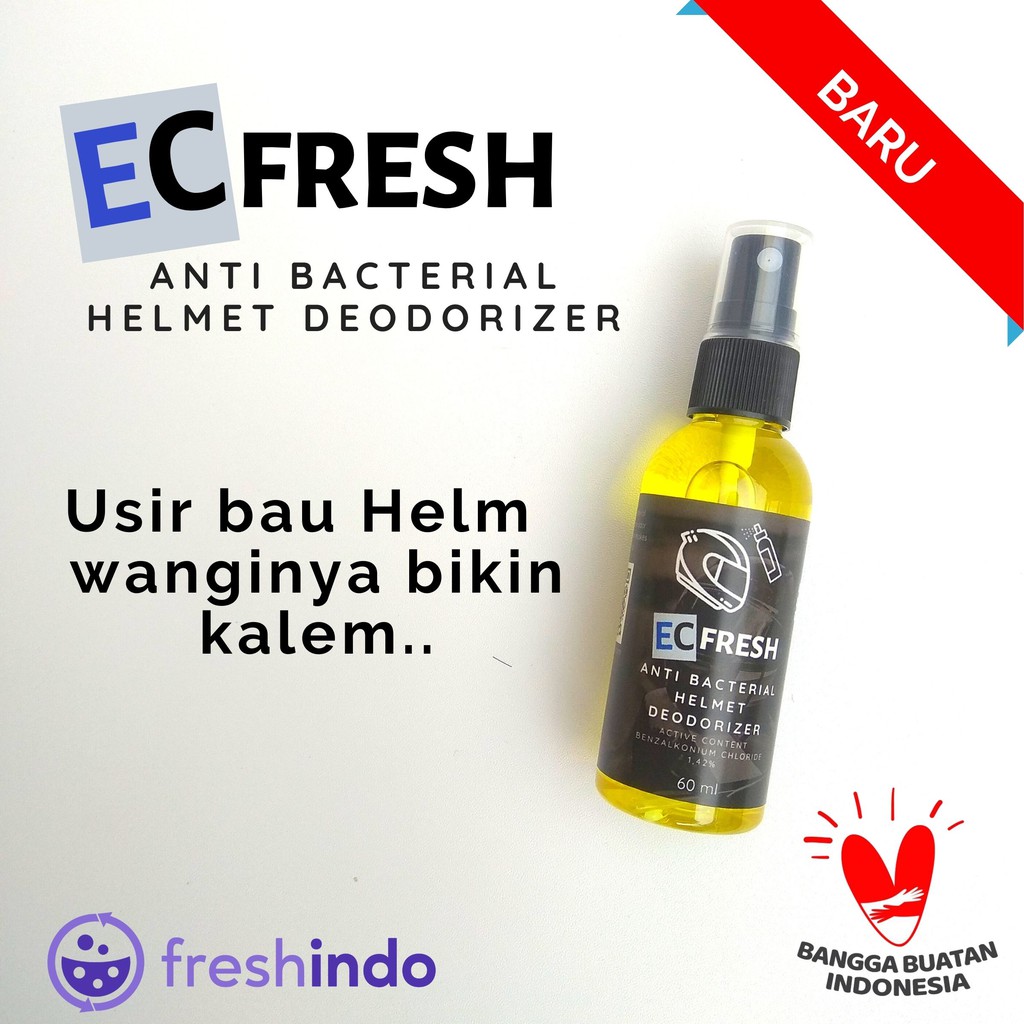 EC Fresh Parfum Helm Anti Bakteri,  Penghilang Bau Helm, Pewangi Helm, Pengharum Helm Anti Bacterial Helmet Deodorizer kemasan 60 ml
