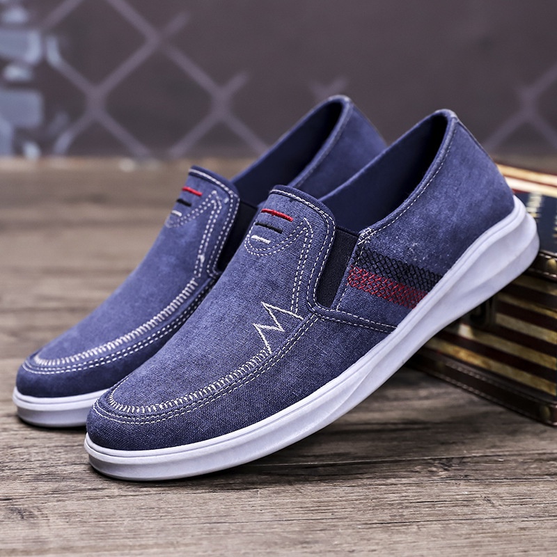 IMPORT SEPATU SLIP ON ZIPLINE JEANS KOREA FREE BOX + KAOS KAKI !!! - 2 WARNA