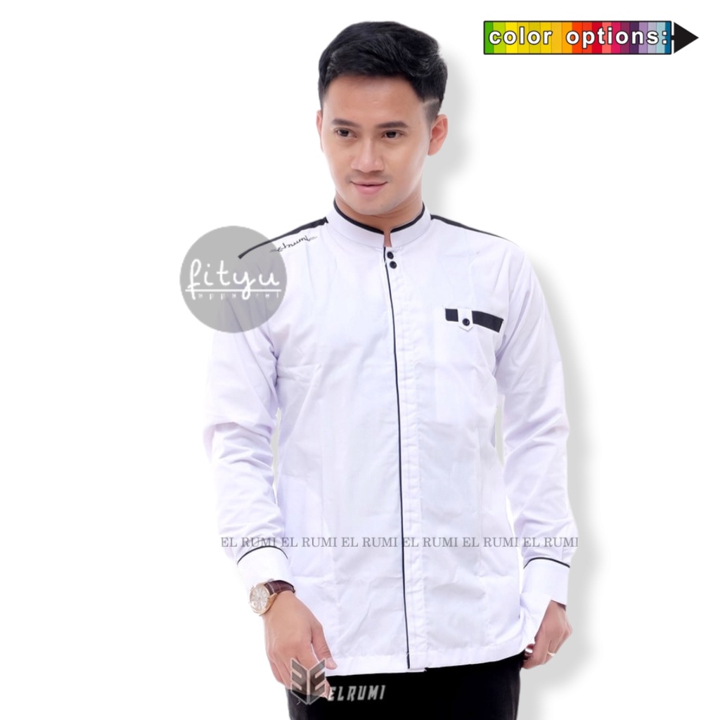 fityu Baju Koko Pria Koko Yisunsin Panjang Baju Koko Dewasa Baju Koko Lengan Panjang Pakaian Muslim 