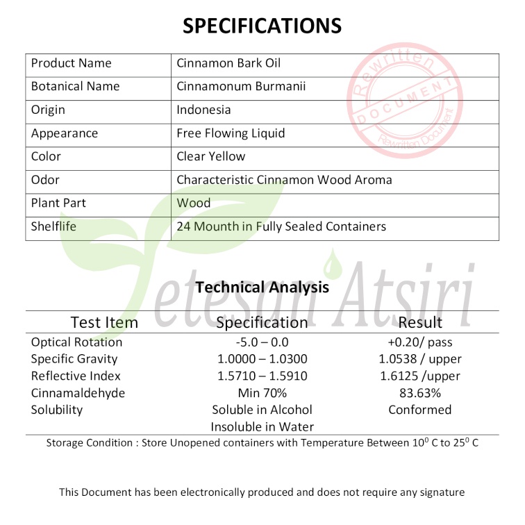 3ml minyak atsiri kayu manis murni asli 100% cinnamon bark pure essential oil aromatherapy diffuser