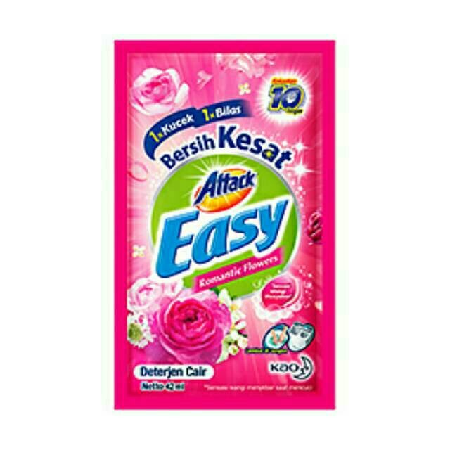 Attack Deterjen Easy Cair Romantic Flower Sachet 42 ml