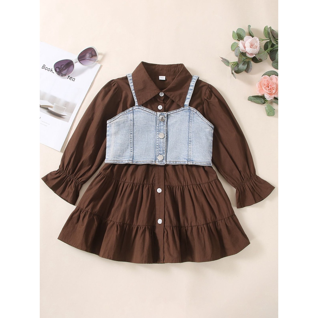 (LOLI-JKT) BS-315 DRESS ANAK MODEL ROMPI SIZE 90-140 FASHION 2022