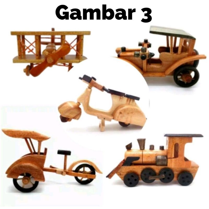 PAKET HEMAT MINIATUR KAYU ISI 5 PCS