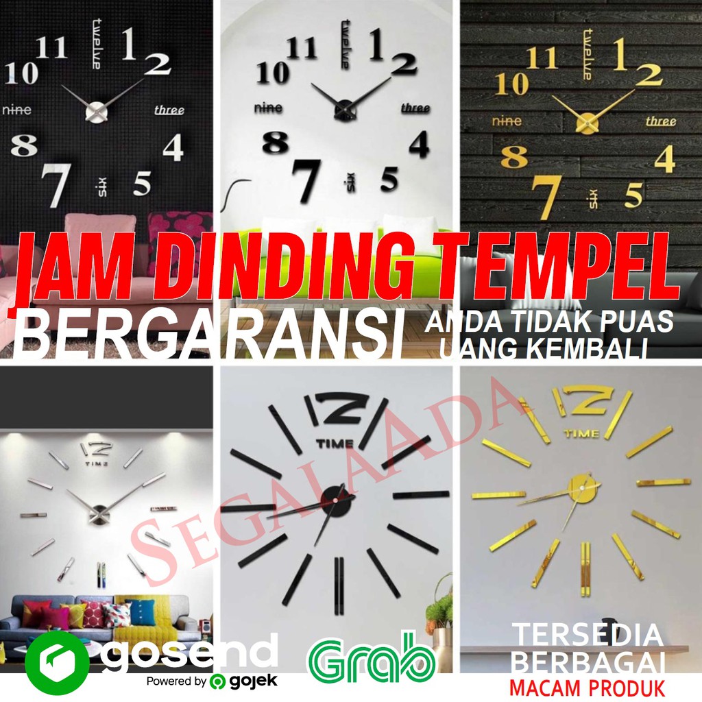 Jam dinding Tempel besar / Baterai