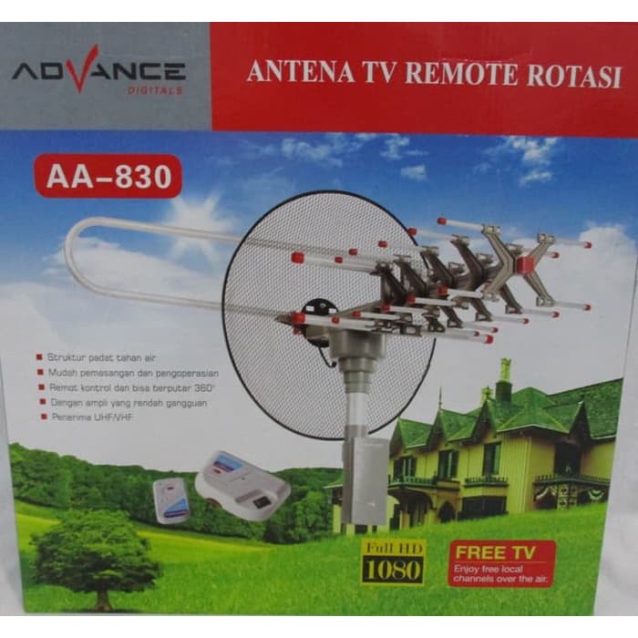 Antena Antene Digital TV Remote Rotasi ADVANCE AA-830 Full HD 1080