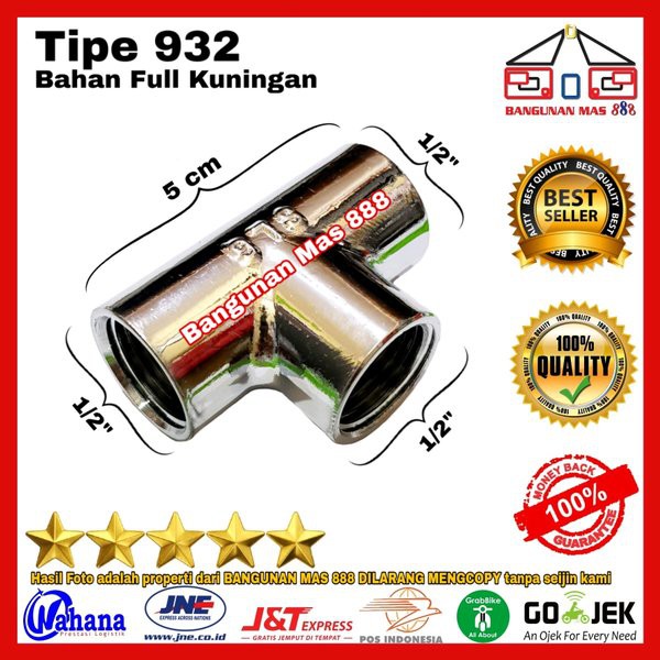 TEE SHOWER TIPE 932 DD x DD- SOK TEE NEKEL - SOCK TEE KRAN - SAMBUNGAN KERAN - SAMBUNGAN KRAN - PENY