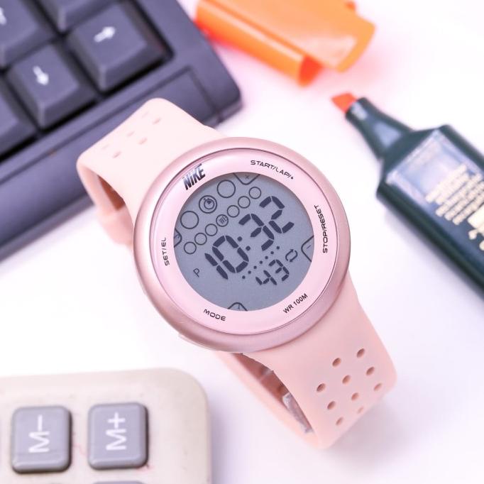 B3Li Jam Tangan Wanita Pria Nike Digital Bulat /J?