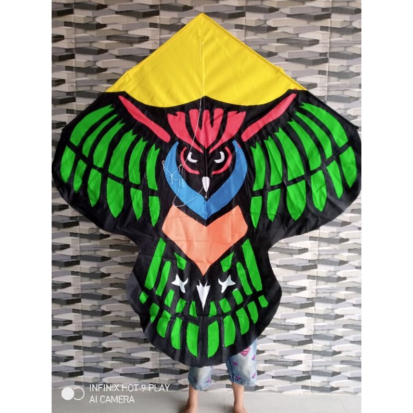 Layangan hias Elang/ layangan hias Celepuk/ layangan kain burung hantu
