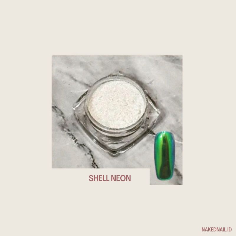 Shell neon powder mirror powder chrome nailart nail art nailgel gelpolish kuku