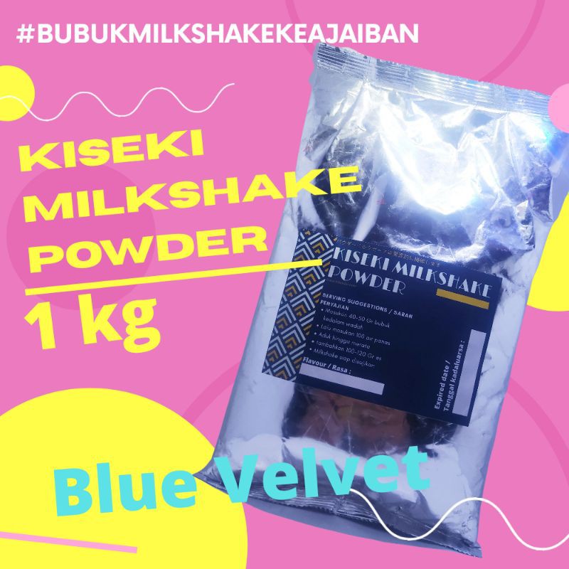 

Milkshake bubuk premix 1kg merk Kiseki rasa Blue Velvet