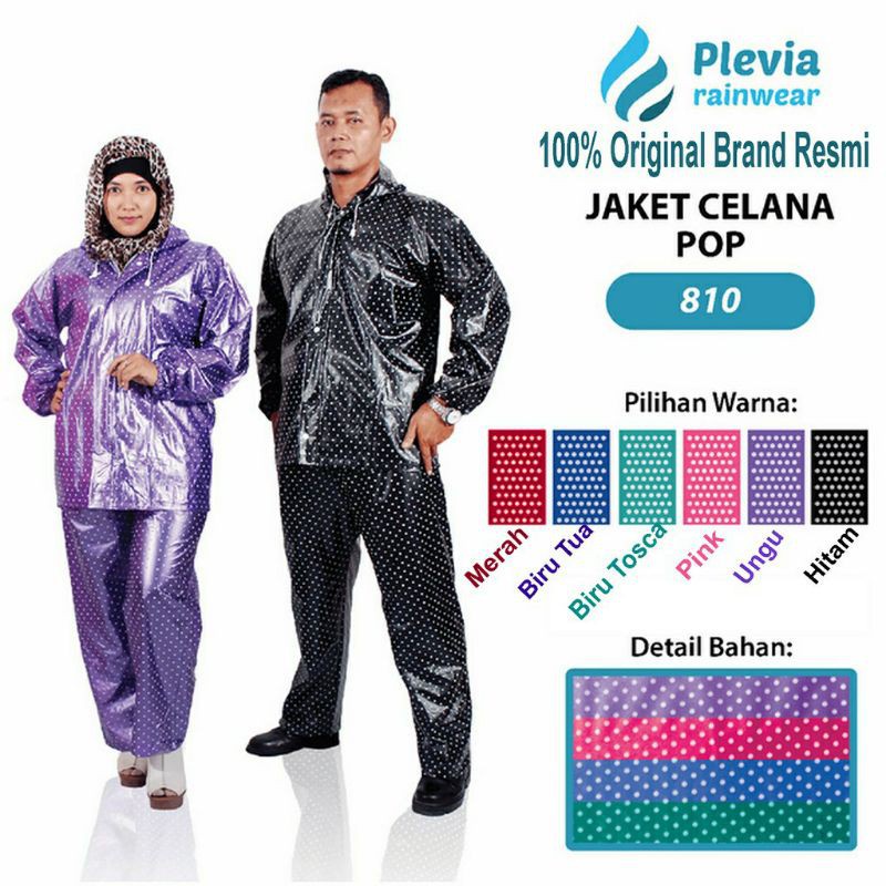 JAS HUJAN SETELAN PLEVIA  MOTIF POLKADOT TIPE 810