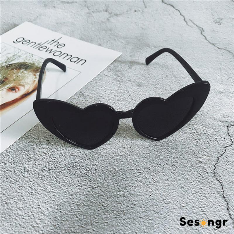 kacamata hitam Fashion Wanita Wajah Besar Retro Cinta Kacamata Musim Panas Perjalanan Pose Kerai Sunglasses - SG