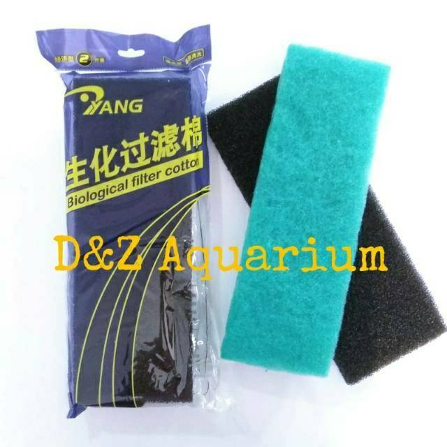 Busa Filter Aquarium Amara Kapas Green Woll Bio Wool Double Layer