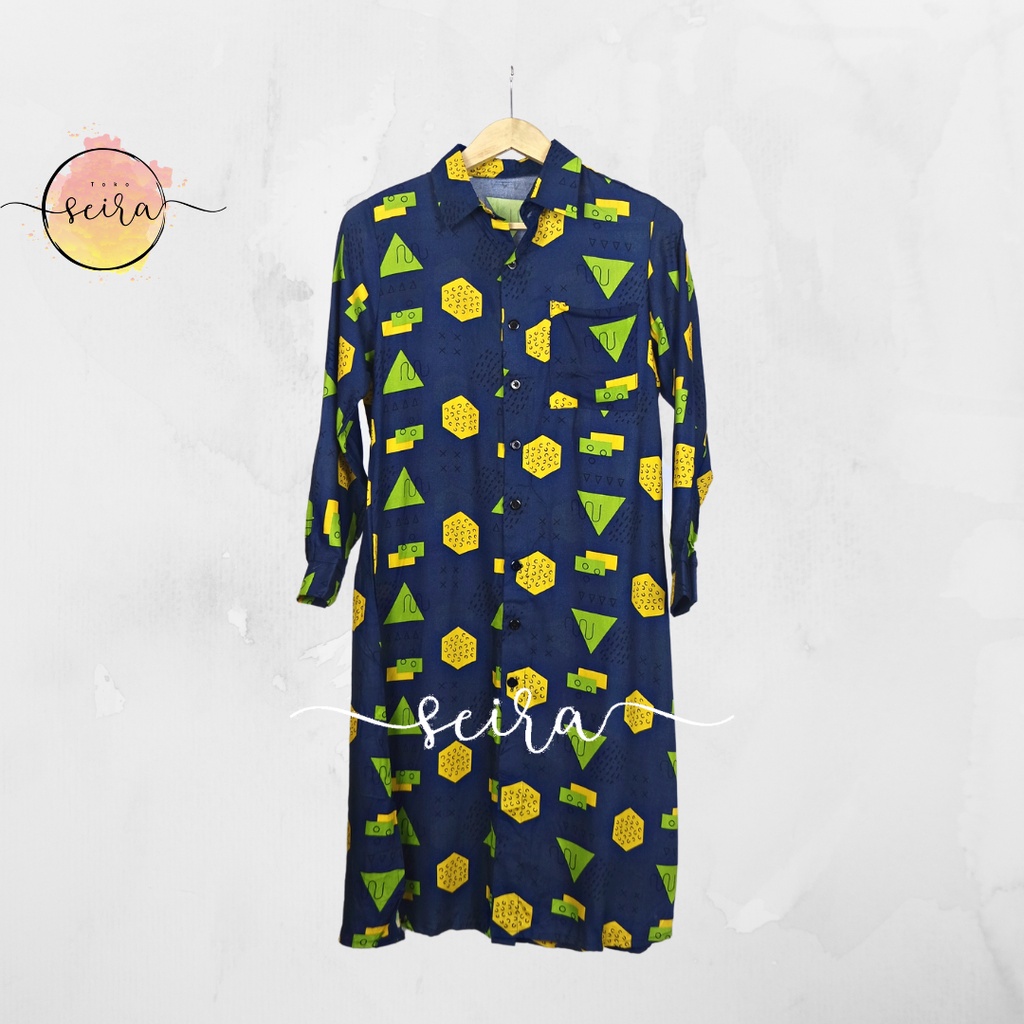 [BISA COD] Rayona Long Tunik / Tunik Olea Motif KBI Rayon