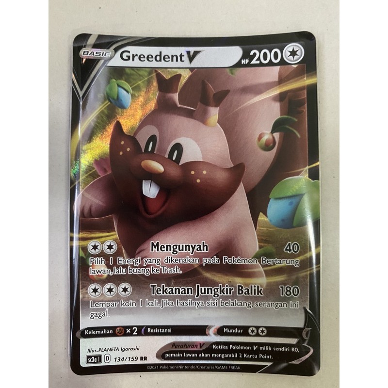 Greedent V RR Pokemon TCG Indonesia