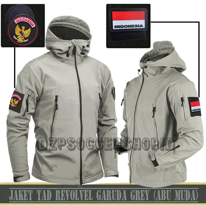 Jaket TAD Army Tactical Anti Air Free Logo Indonesia Garuda Jaket Bravo-ABU MUDA