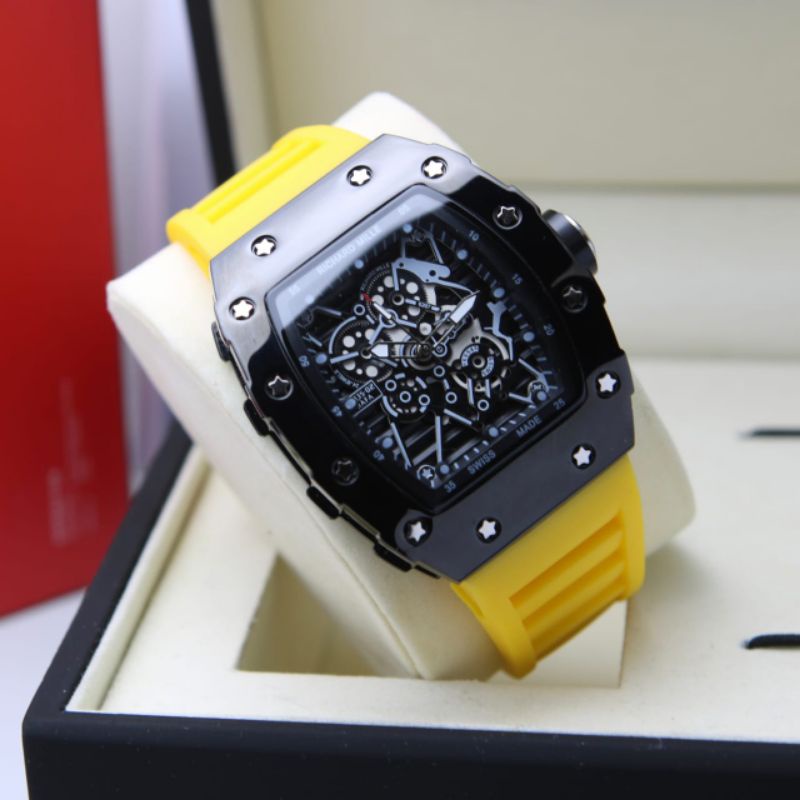 JAM TANGAN COWOK RM RUBBER || DIAMETER 4.2 CM ||