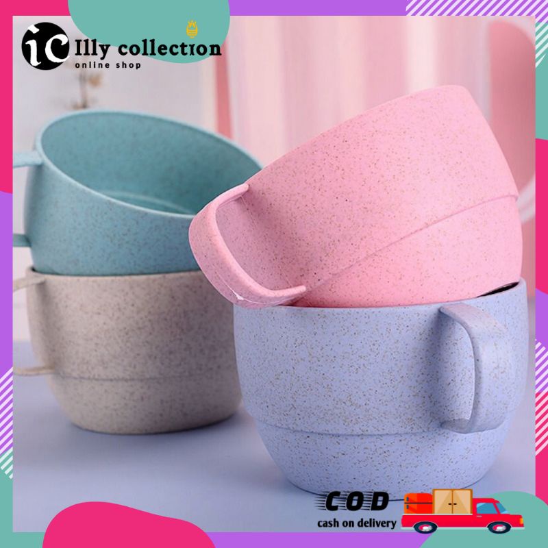 Mug Jerami Gandum Set 5 in 1 Teko Dengan Cangkir