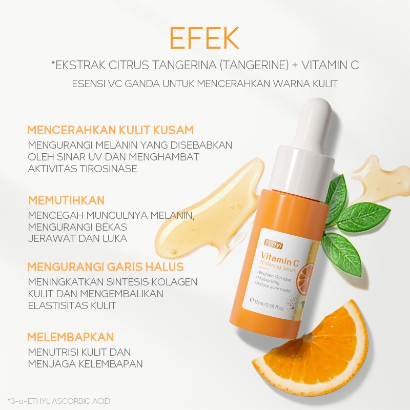 BPOM Fenyi Vitamin C Serum Mencerahkan Memudarkan Bintik Hitam Bekas Jerawat Anti Oksidan 17ml