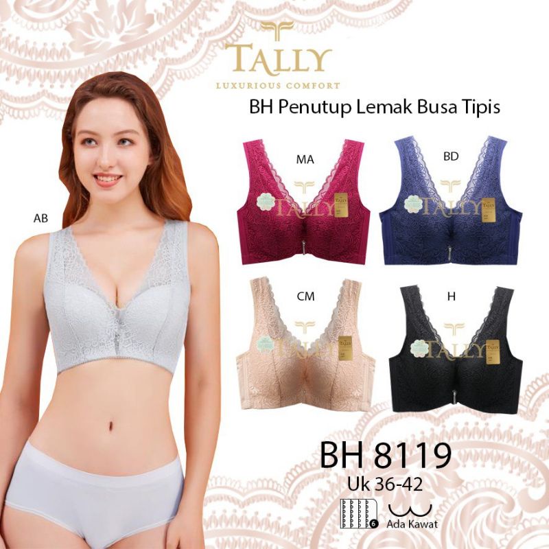 Bh Bra Tally 8119 (Cup C) PENEKAN LEMAK Brokat | Bra Busa Tipis Pakai Kawat