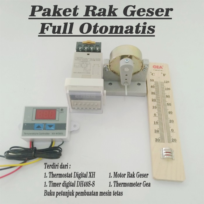 Paket Rak Geser untuk Mesin Tetas penetas Telur dgn Termometer suhu FULL OTOMATIS