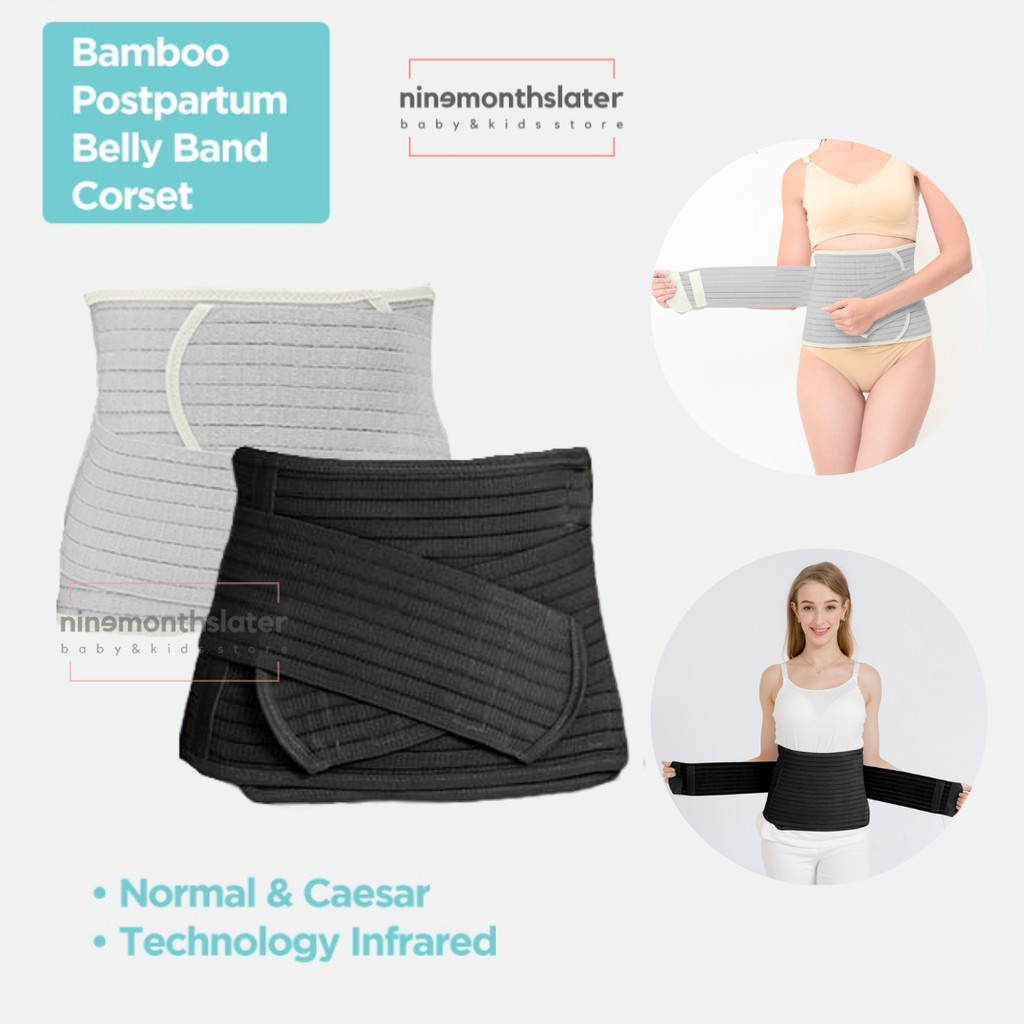 MOOIMOM Bamboo Postpartum Belly Band Korset Pelangsing Pasca Melahirkan Normal &amp; Caesar Corset