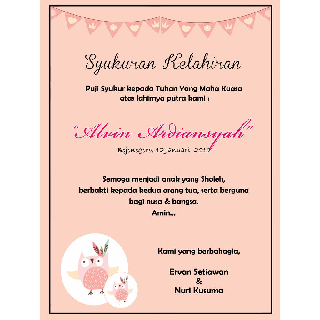 

Kartu Syukuran Desain OWL