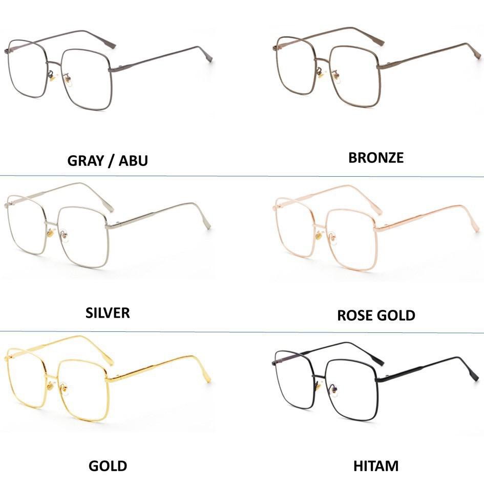 WBS Kacamata Anti Radiasi UV Persegi Kaca Mata Style Korea Bingkai Retro Frame Eyeglasses Murah KC012 (7825)-2