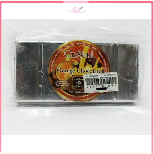 

COKLAT ORANGE Blok 250.g Kampung Coklat GuSant