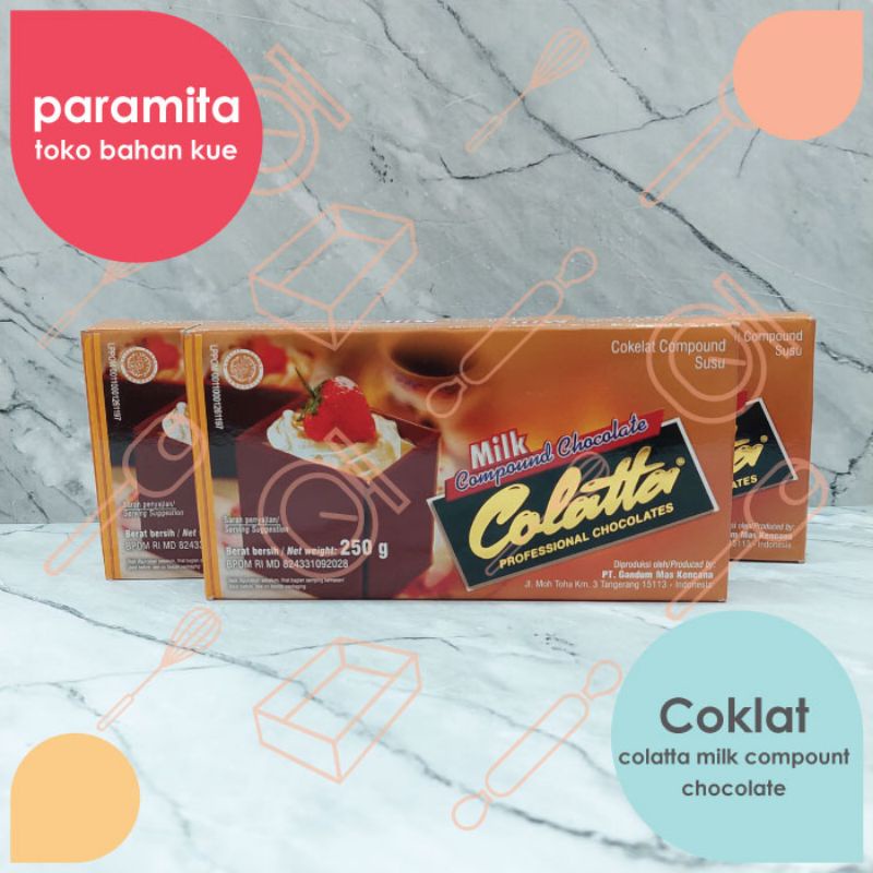 Colatta Compound Dark Chocolate / Milk Chocolate / White Chocolate / Strawberry 250gr