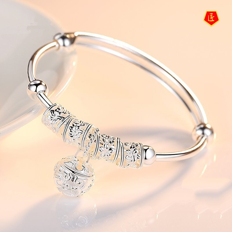 [Ready Stock]925 Silver Bell Bracelet Women's Fashion All-Matching