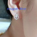 (COD)Anting jepit fashion wanita remaja/dewasa Love dobel perak asli 925/silver lapisan emas putih murni.