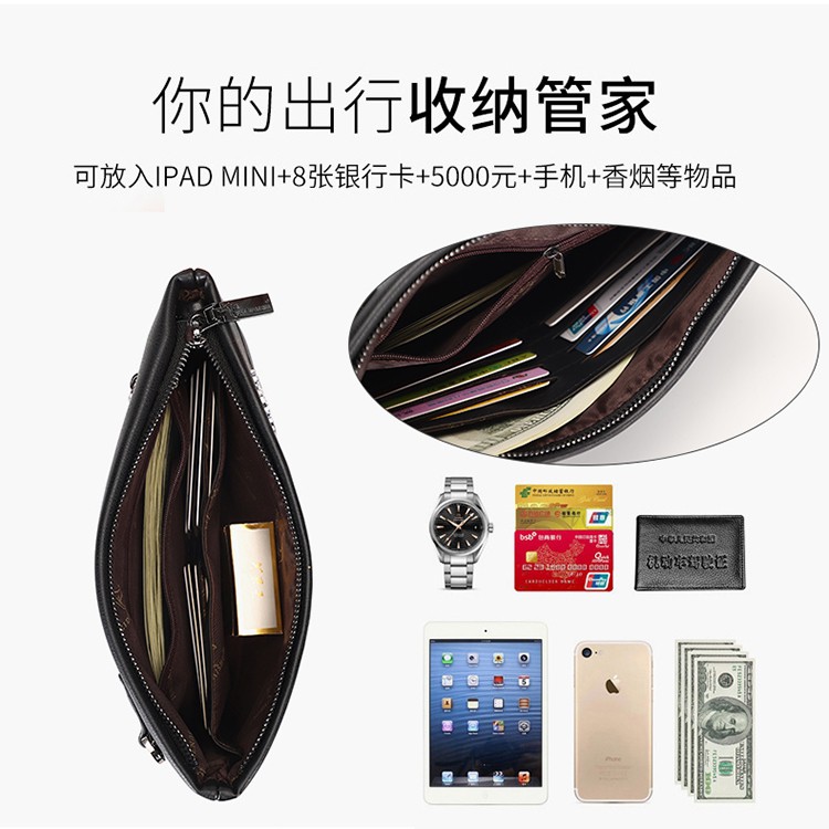 Handbag Pria Clutch Kulit PU Leather Men's Business Style High Quality / Tas Tangan Import