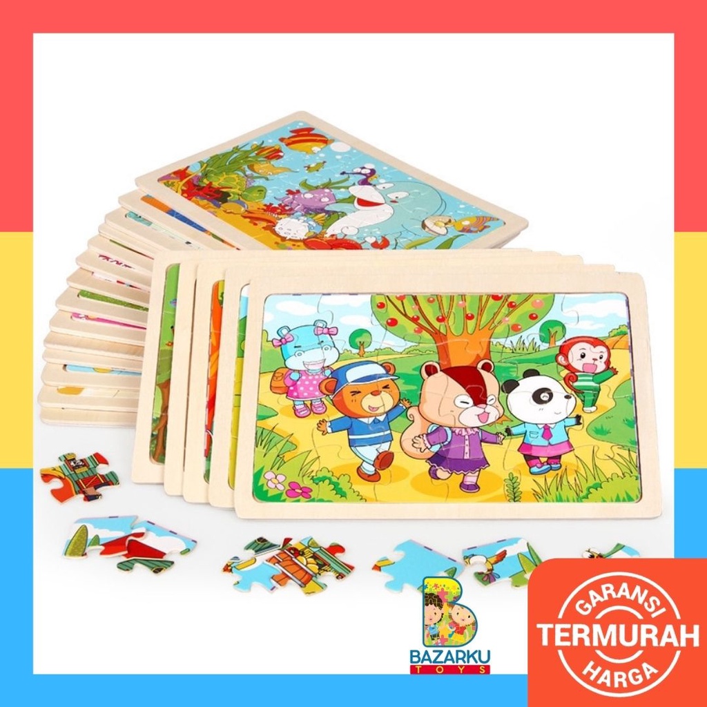 Mini Puzzle Kayu Jigsaw Puzzle Anak Puzzle Kayu Puzzle 3D Mainan Balita Mainan