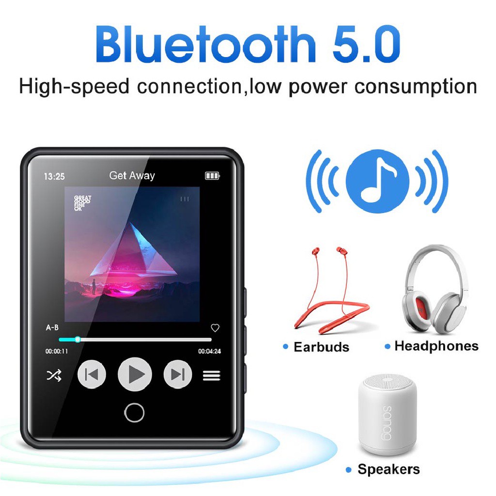 RUIZU M17 Full Touch Screen MP3 Player Bluetooth 5.0 16GB Music Player E-book With Dictionary
