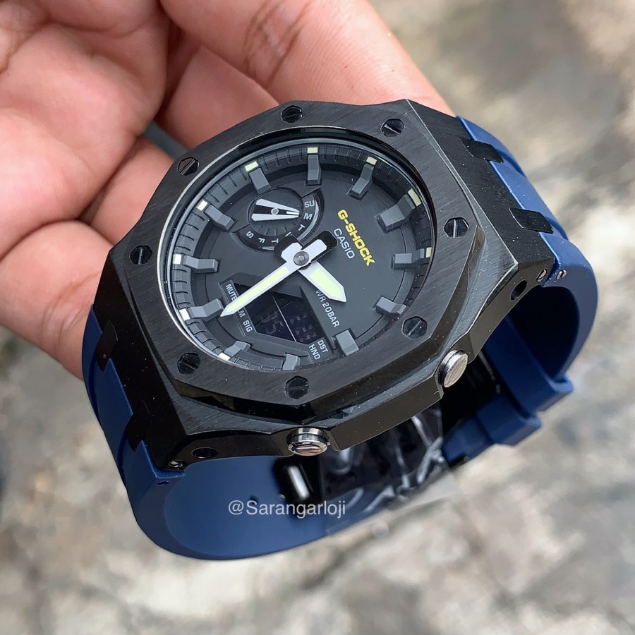 Jam Gshock GA2110 GA2100 Original Custom AP Blue rubber