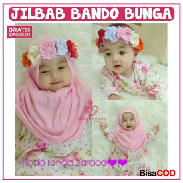 JILBAB ANAK BAYI / JILBAB ANAK BAYI BANDO BUNGA / JILBAB ANAK / JILBAB BAYI