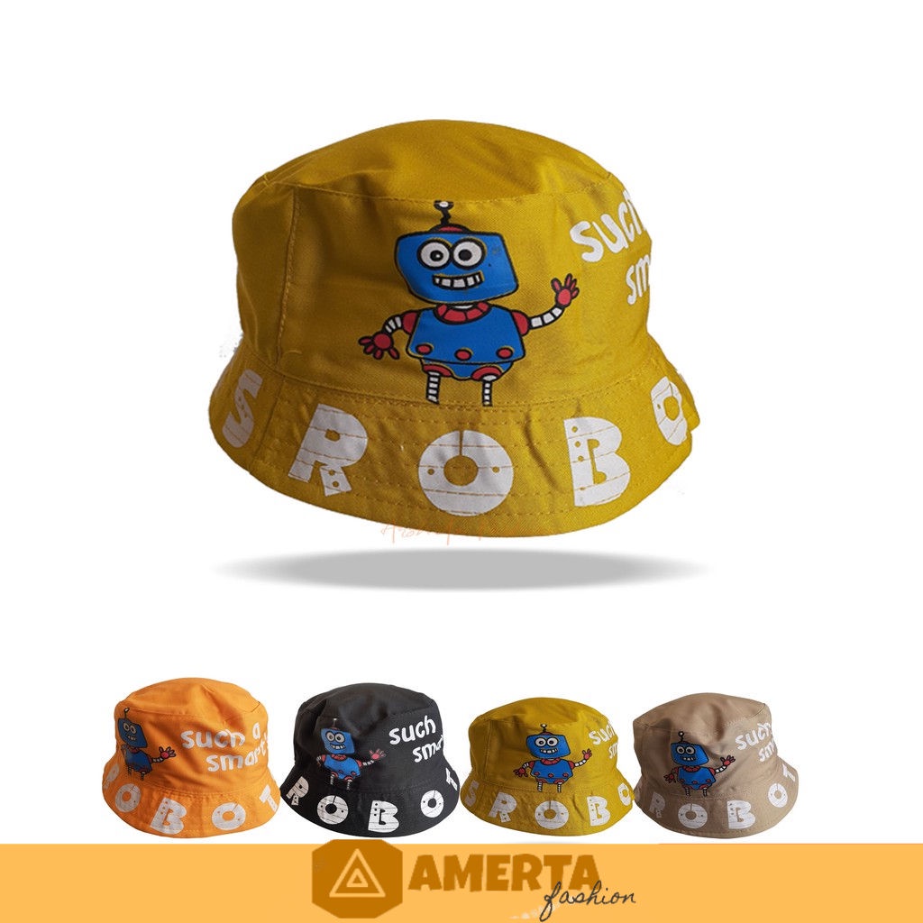 TOPI ANAK PEREMPUAN LAKI LAKI BASEBALL BUCKET HAT ANAK COWOK CEWEK KOREA LUCU 2 3 4 5 6 7 8 9 10 TAHUN FASHION 1 OOTD BUKET ANAK KECIL USIA BALITA AKSESORIS HARIAN SANTAI KADO ANAK COWO CEWE MURAH-Robot Kuning