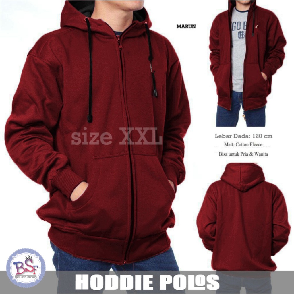 Jaket Pria Hoodie Polos Tebal / Hoodie Polos Pria Trend Terbaru