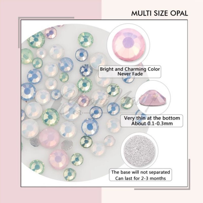 Multi size opal rhinestones accesories nail art rhinestones art