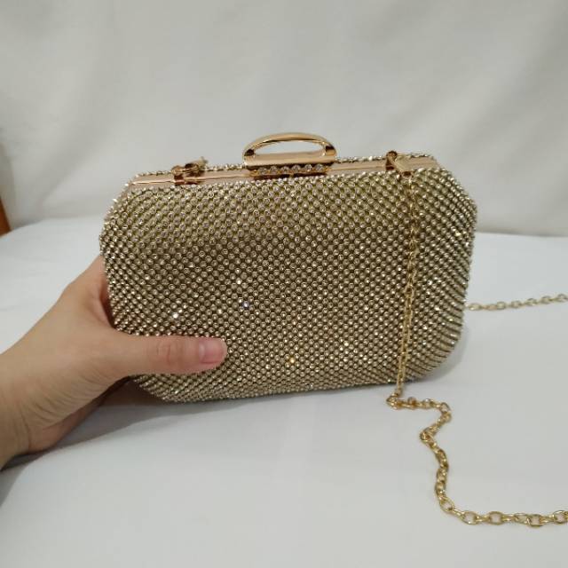 Tas pesta mewah gold yx076