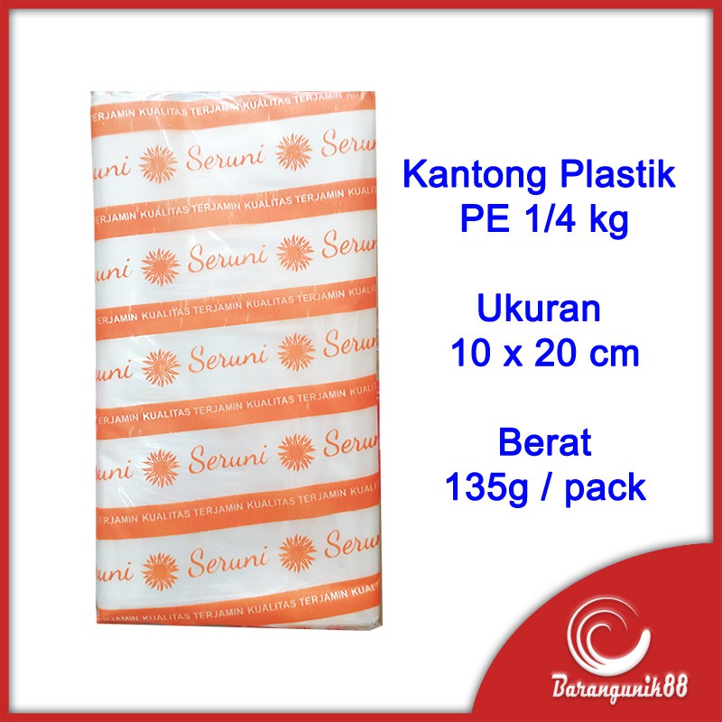 Kantong Plastik PE 1/4kg 135gram/pack Bening