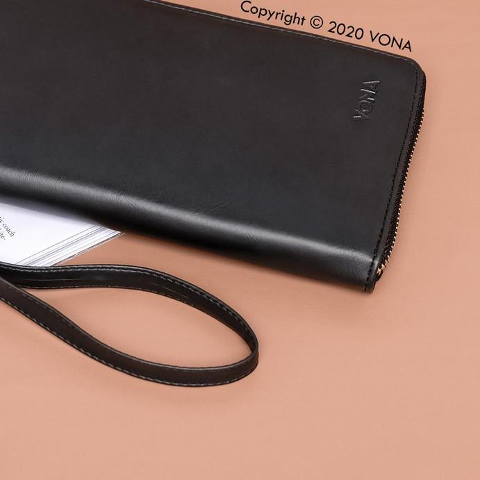 VONA Dompet Wanita Lipat Dua Panjang Bahan Kulit Sintetis - Moza