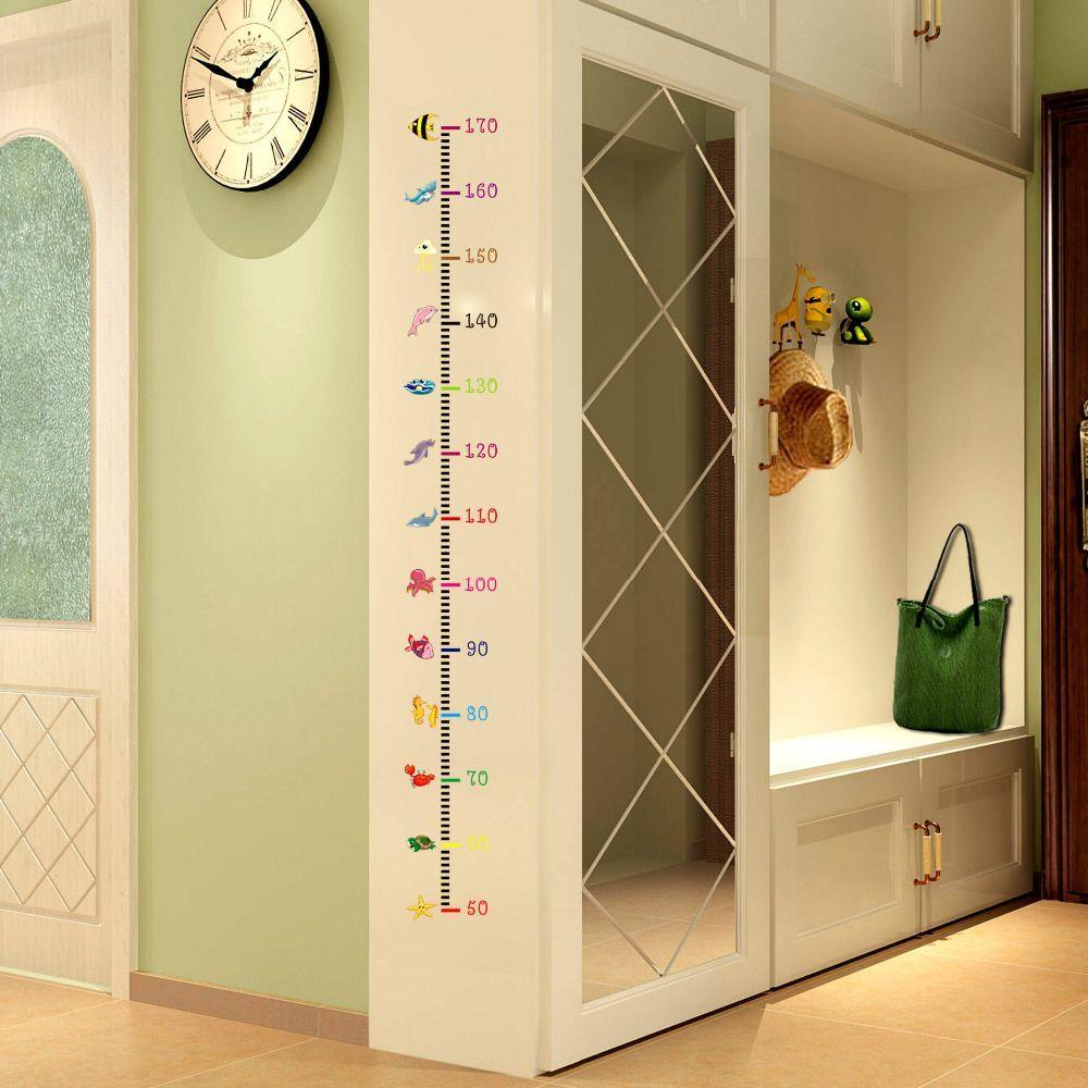 REBUY Wall Sticker Decal Dinding Cantik Pertumbuhan Bagan Anak Ukur