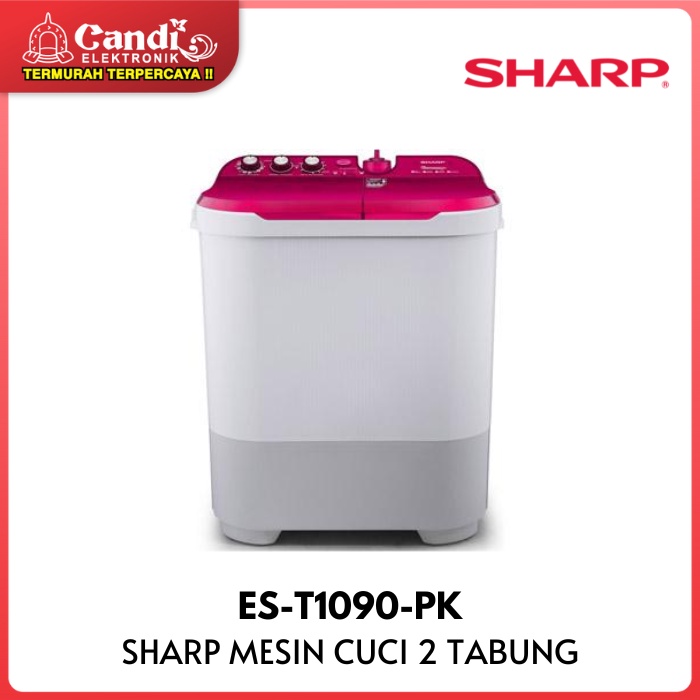 SHARP Mesin Cuci 2 Tabung Kapasitas 10 Kg ES-T1090-PK