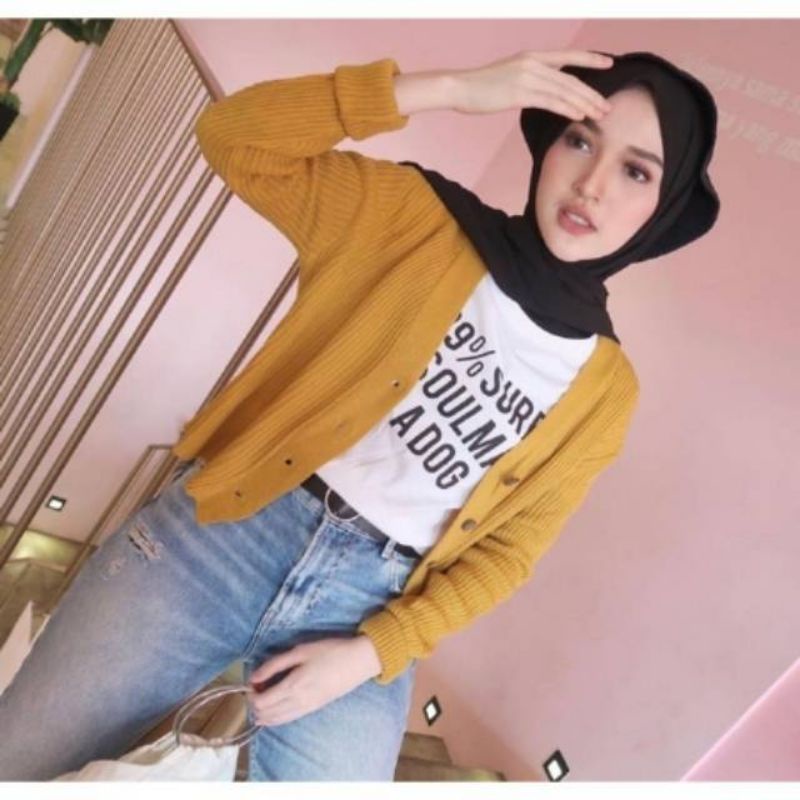 Cardigan Rajut Willy Cardy Crop Cardy Terlaris Termurah bisa Cod