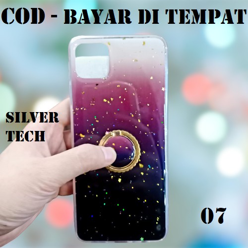 SOFTCASE EPOXY GLITTER + RING SAMSUNG A01 / A11 / A21 / A31 / A51 / VIVO Y50 / VIVO Y30