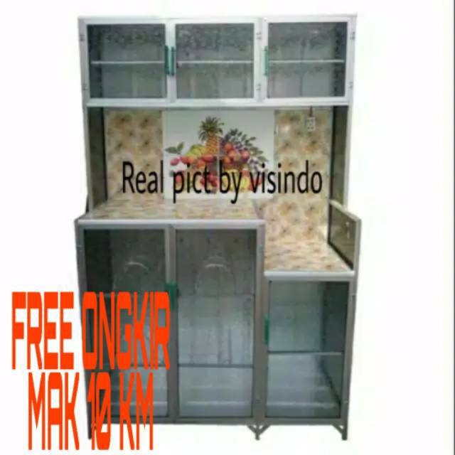  RAK  PIRING  LEMARI DAPUR KERAMIK  ALUMINIUM 3 PINTU Shopee 